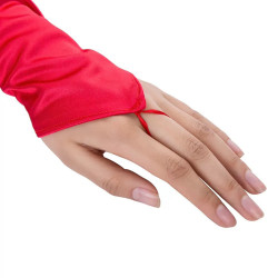 CrossGearX Mitaines Longues Satin Gloves Rouges